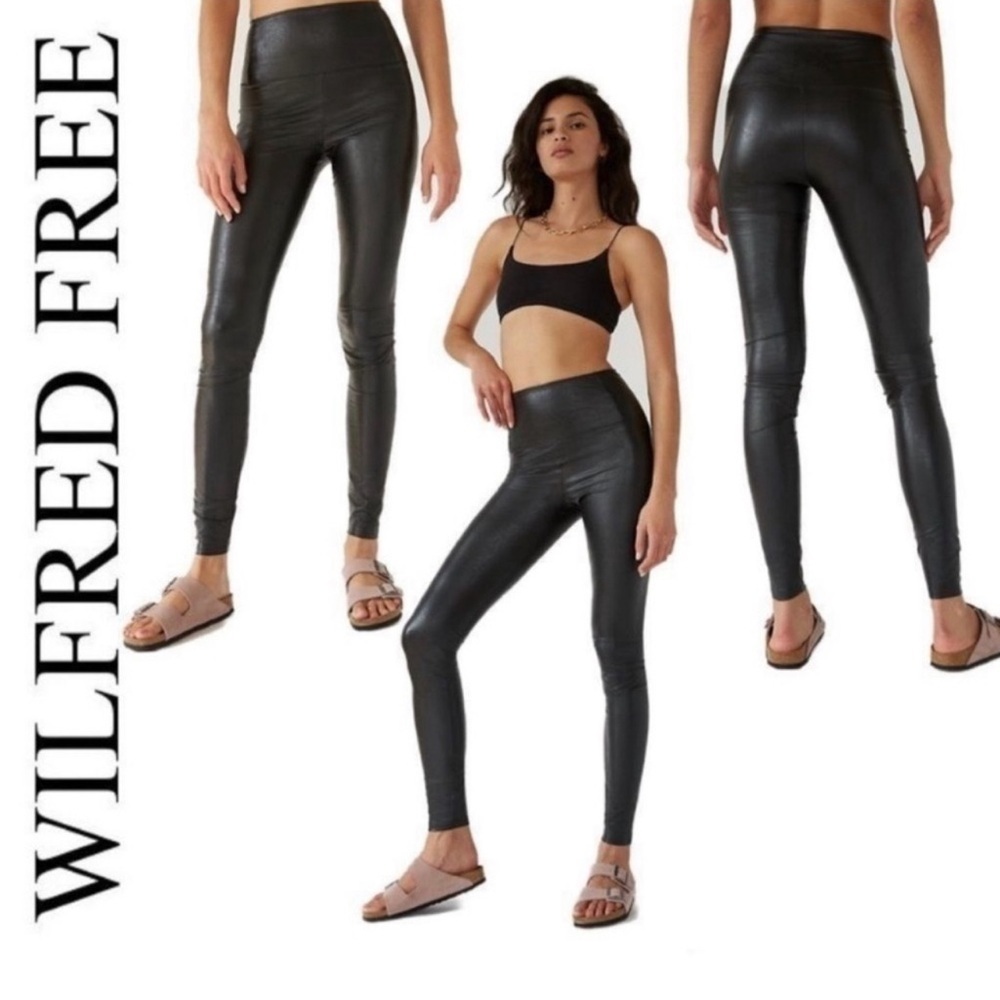 ARITZIA Wilfred Free Black Daria Faux leather pleather leggings high waisted S